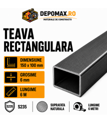 Teava rectangulara 150 x 100 x 6 mm, 6 metri